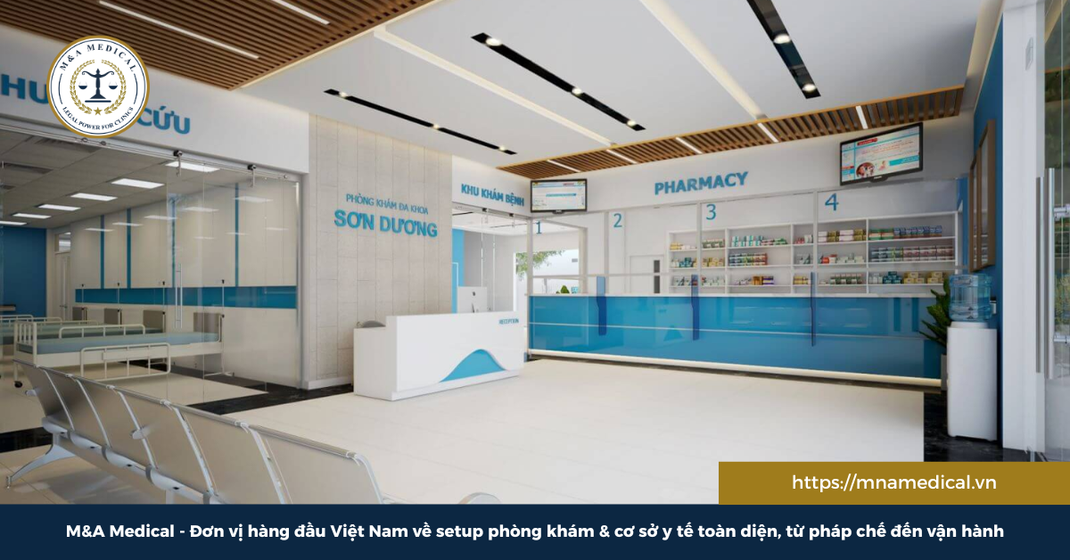 Để cấp giấy phép hoạt động phòng khám đa khoa cần có ít nhất 02 trong 04 chuyên khoa nội, ngoại, sản, nhi