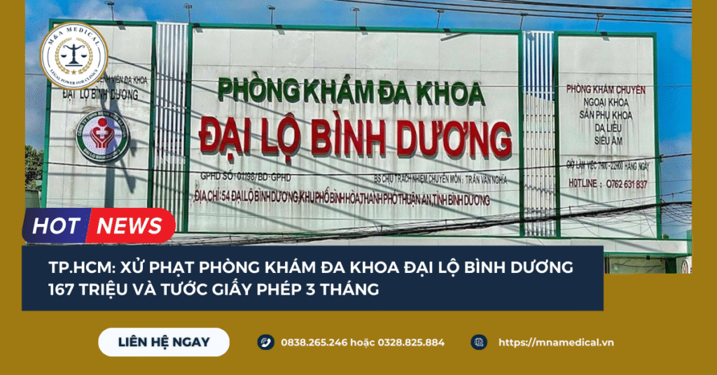 Phòng khám Đa khoa Đại lộ Bình Dương bị phạt 167 triệu và tước giấy phép 3 tháng